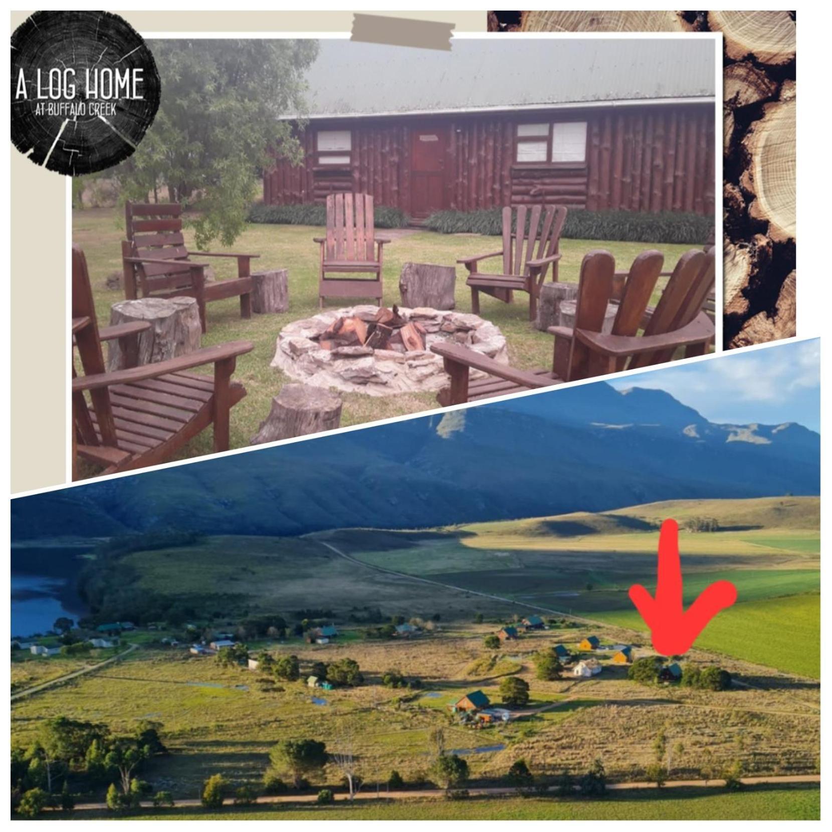 A Log Home At Buffalo Creek Buffeljagsrivier Bagian luar foto